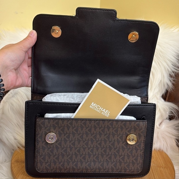 Michael Kors NWT Heather Tiger Calf Hair Leather Logo Crossbody Bag MSRP $398 - Picture 14 of 17